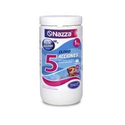 Cloro 5 Acciones mini piscina 1kg.